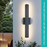 Lampes murales LED d'extérieur, étanches IP65, blanc chaud, aluminium noir, verre givré, luminaire mural pour porche, garage, patio