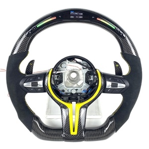 Volante Deportivo de Fibra de Carbono Real con LED Indicador de Velocidad y RPM para <span class=keywords><strong>BMW</strong></span> <span class=keywords><strong>320i</strong></span> 335i E90 E91 E92 E93 M3 Serie 3, <span class=keywords><strong>Precio</strong></span> de Fábrica - Product Image 1
