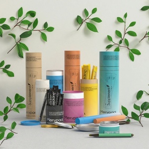 High-end Cylinder Rigid Cardboard Solid Beverage Tin Packaging Tube with Screw Cap and Stickers - Product Image 1