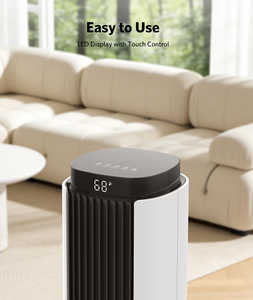 Ventilateur tour électrique sans pales sur pied avec télécommande, deux vitesses, fonctionnement silencieux, oscillant, pour la maison - Product Image 2