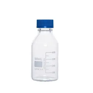 实验室宽口GL45螺顶500毫升透明琥珀色高压灭菌玻璃试剂瓶介质储物瓶待售