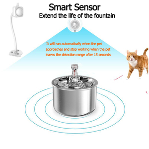 <span class=keywords><strong>Fontana</strong></span> intelligente per gatti in acciaio inossidabile da 2 litri con Dispenser automatico per <span class=keywords><strong>fontana</strong></span> di <span class=keywords><strong>acqua</strong></span> potabile per animali domestici con sensore - Product Image 4