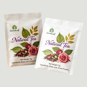 Sachet refermable à trois soudures en papier kraft biodégradable avec logo personnalisé, emballage alimentaire PLA pour café, thé, comprimés de <span class=keywords><strong>dentifrice</strong></span> - Product Image 1