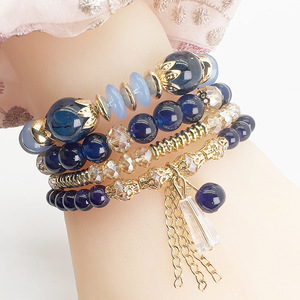 Juego de 4 Pulseras Boho con Cuentas de Cristal en Capas, Juego de Pulseras Elásticas con Cuentas para Mujer y Hombre, Juego de Pulseras de <span class=keywords><strong>Amistad</strong></span> para Regalo - Product Image 6