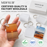 Porte-clés vierges en acrylique pour sublimation, rectangulaires 4x6cm, 3.8mm, personnalisables, certifiés EN 71 MDFSUB