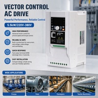 Convertisseur de fréquence Linecome 5,5 kW, monophasé 220 V vers triphasé 380 V, à commande vectorielle, pour compresseur d'air
