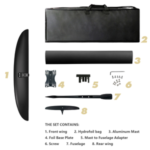 JFS Lightweight Carbon HPS 1050 Hydrofoil Wingfoil for SUP <b>Surfing</b> Lift Long Glide Water Sport Black 1460sqcm Unisex HPS 1050 Oc - Product Image 4