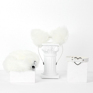 HM Charm Fox Juego de 3 piezas Bondage Kit <span class=keywords><strong>Fetish</strong></span> Set Banda para el cabello de felpa Anal Plug Tail Heart Collar BDSM Gargantilla Juego de rol para juego sexual - Product Image 2
