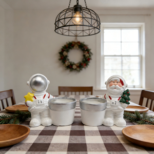 Luces Decorativas <span class=keywords><strong>de</strong></span> Terracota con Forma <span class=keywords><strong>de</strong></span> Botella <span class=keywords><strong>de</strong></span> Santa Claus y <span class=keywords><strong>Muñeco</strong></span> <span class=keywords><strong>de</strong></span> <span class=keywords><strong>Nieve</strong></span> - Adornos Navideños para Patio Interior/Exterior con Brillo LED - Product Image 4