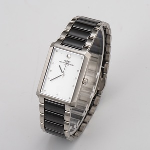 Orologi al quarzo con quadrante rettangolare da <span class=keywords><strong>donna</strong></span> <span class=keywords><strong>orologio</strong></span> da coppia in ceramica nera bianca impermeabile 2023 Reloj - Product Image 5