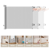 Barrière de sécurité rétractable en fer robuste et innovante pour bébé, avec grille coulissante en maille, multifonction, certifiée ISO9001, pour escaliers