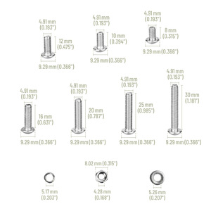 Baiguluo M6 Stainless Steel Screw Nut Washer Kit 146pcs Metric Round Head Socket Cap Screws DIN GB Standard - Product Image 5
