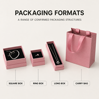 Servizio Completo di Fabbrica, Set di Borse, Scatole per Imballaggio, Biglietti di Ringraziamento, Scatola per Gioielli Rosa Ecologica Personalizzabile con Logo