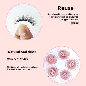 TikTok Même Style Colle à gelée sensible à la température Cils naturels auto-adhésifs faits à la main sans cruauté - Product Image 4