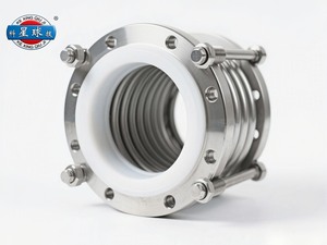 Fabricage van hete verkoop gepersonaliseerde wit gevoerde PTFE bellows gegolfde pijp expansievoeg flens - Product Image 3