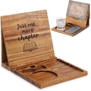 Plateau de lecture pliable en bois, adapté pour ranger les téléphones portables, les tasses, les aides à la lecture et les plateaux de rangement pour les loisirs à domicile. - Product Image 1