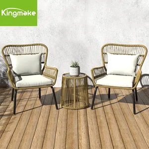 New Style Patio Chair With Cushion Metal Frame Chair And Table Rattan Garden Chair