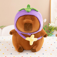 Peluche Capybara en forme d'aubergine, rembourrage en coton PP doux, coussin décoratif pour chambre, jouet mignon, cadeau d'anniversaire pour fille, vente en gros