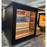 Sauna extérieur avec salle de douche en cèdre pour 2 à 4 personnes, combinaison humide/sèche, directement de l'usine, certifié CE
