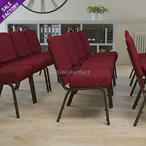 Chaises d'église modernes en tissu rembourré connectables pour auditorium, vente en gros d'usine, chaises d'église confortables pour auditorium - Product Image 3