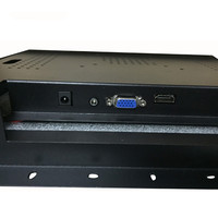 OEM ODM Monitor 12 inci tertanam 1024x768 Casing logam VGA AV HD-MI antarmuka USB Raspberry Pi Monitor bingkai terbuka sentuh