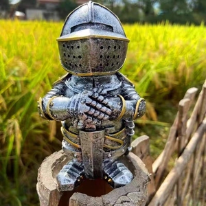Patung baja Samurai kesatria abad pertengahan Eropa patung Gnome taman luar ruangan kerajinan Resin kerajinan tangan untuk pecinta seni OR34 - Product Image 5