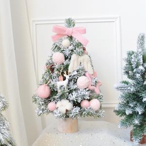 Arbre <span class=keywords><strong>de</strong></span> Noël miniature en cèdre nordique recommandé, base en pot, ornements coréens <span class=keywords><strong>de</strong></span> 45 cm, flocage neige, mini arbre <span class=keywords><strong>de</strong></span> Noël chinois - Product Image 3