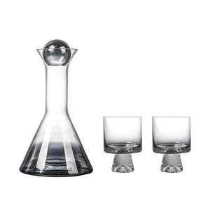 Gradient-Schwarzglas-Dekanter-Set: Weinkaraffe mit Whiskygläsern – Servier-Set für die Hausbar, Großhandel - Product Image 3