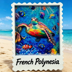 Aimant de réfrigérateur Cabo Verde personnalisé avec logo en résine, souvenir de plage tortue, cadeau de voyage - Product Image 2