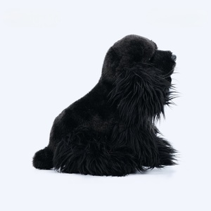 Peluche Realista de <span class=keywords><strong>Cocker</strong></span> <span class=keywords><strong>Spaniel</strong></span> Negro, Perro de Peluche con Pelo Largo y Rizado, Poodle Suave, Venta al por Mayor, Fabricación Personalizada OEM - Product Image 2