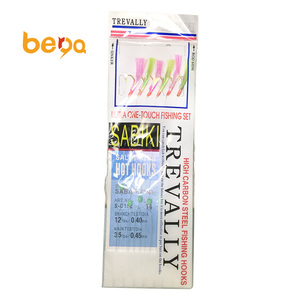 TREVALLY Saltwater Flasher เหยื่อตก<span class=keywords><strong>ปลา</strong></span>,เหยื่อตก<span class=keywords><strong>ปลา</strong></span>ขนนก Sabiki เหยื่อปลอมพร้อมตะขอ6หรือ8ตัว - Product Image 2