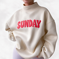 Sweat-shirt personnalisé pour femme à col montant, en molleton de coton épais, coupe oversize, taille XXXL
