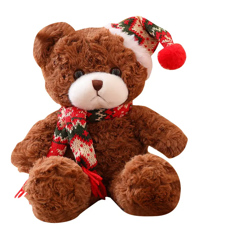 Santa Bear maglione piccola sciarpa di alta qualità orsacchiotto morbido orsacchiotto di natale peluche giocattolo