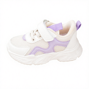 Chaussures pour filles, automne, décontractées, confortables, en microfibre, dessus en maille, motif ondulé, semelle épaisse, fermeture à boucle et crochet, antidérapantes, pour enfants - Product Image 4