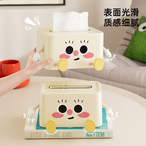 Caja de pañuelos creativa y bonita para escritorio, de plástico color crema, independiente, para uso en el hogar, sala de estar y baño. - Product Image 4