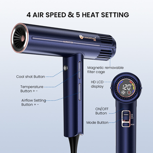 プロの高速ヘアドライヤー磁気アクセサリーとLCDプラズマヘアブロードライヤーサロンと旅行用ポータブル - Product Image 3