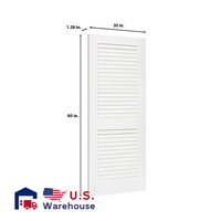 30 pouces. X 80 po. Persienne complète en MDF composite apprêté sur la dalle de porte intérieure
