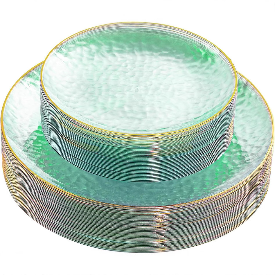 Green with gold rim