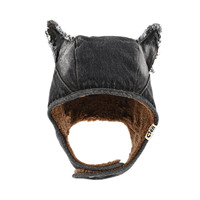 Chapeau d'hiver en jean délavé avec oreilles de chat mignonnes, style aviateur, personnalisable avec logo, pour homme et femme, idéal pour le ski et les activités de plein air – Fabrication depuis 17 ans