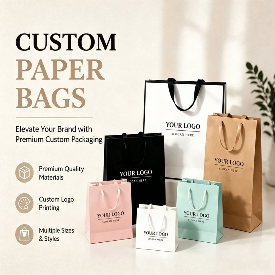Durable Luxury Recyclable Paper Shopping Bag Satin Ribbon Handle Custom ...