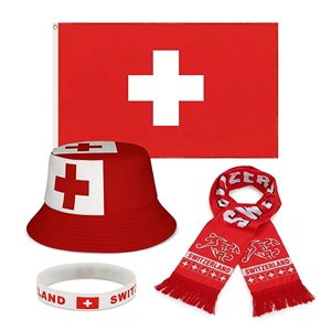 Bufanda, Cinturón, Gorras y Sombreros con Banderas de 47 Equipos del Mundo, Accesorios de Regalo para Fanáticos del Fútbol, para la Copa América de Fútbol 2026, POD Suiza - Product Image 1