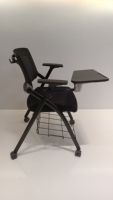Chaise de formation pliante noire simple, vente en gros d'usine, chaise de bureau pour réunions, chaise d'ordinateur avec dossier, confortable pour une longue assise