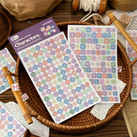 Lot de 4 autocollants de la série Personnages, décorations DIY rétro, basiques et polyvalentes pour Bullet Journals