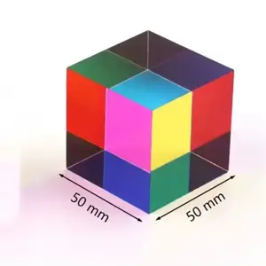 โรงงานขายหลุม 50*50 มม.อะคริลิคแสงการถ่ายภาพสี Cube ปริซึม