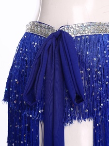 Pañuelo de cadera para danza del vientre para mujer, con lentejuelas y flecos, falda envolvente con borlas, cinturón de danza, accesorios para festivales y espectáculos. - Product Image 4