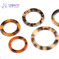 Anneaux en résine écaille de tortue 20-40mm sans nickel, connecteurs en plastique pour maillots de bain, alternative aux boucles de ceinture de bikini et de vêtements