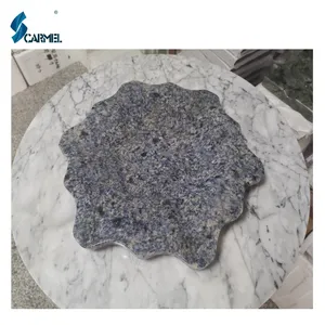 Prato de servir granito natural azul Bahia personalizado polido de fábrica, placas de incrustação de granito safira de pedra natural mais vendidas