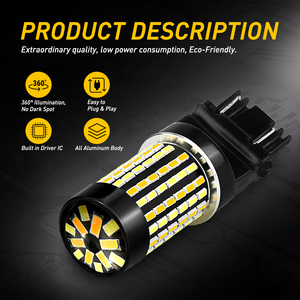 AUXITO LED <b>Bulb</b> 6000K <b>White</b>/4300K Amber Yellow Light DRL Turn Signal Lamp - Product Image 4