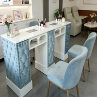 Meubles de salon de manucure professionnels de luxe modernes, ensemble de table de manucure pour salon de beauté, multifonctionnel, SPA pour les ongles, bois, marbre