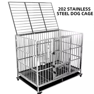 202/304 paslanmaz çelik ağır Metal köpek kafesi lüks kalın kalınlaşmış tepsi kafes plastik tepsi ile Modern tarzı kutu ambalaj - Product Image 6